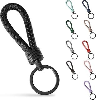 SERASAR | Leather Keychain [Strong] with Stainless Steel Key Ring - Additional Rings for Small Keys - With Gift Box
