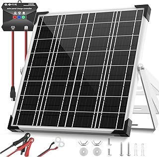 Voltset Solar Panel Kit 20W 12V, Solar Battery Trickle Charger Maintainer, Waterproof Solar Panel + Upgrade Charge Control...