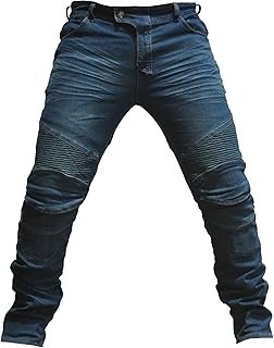 Men’s Slim Fit Motorcycle Riding Jeans Armor Racing Cycling Denim Jeans Knee and Hip Armor Pads Jeans
